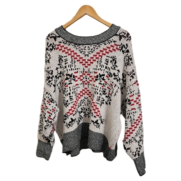 Norway style knit multicolor sweater PXXL NWT